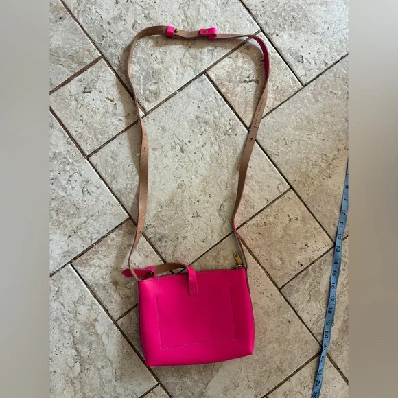 J Crew Hot Pink Leather Cross Body - Picture 3 of 7